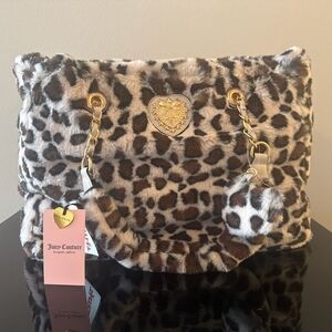 Juicy Couture Faux Fur Leopard Shoulder Bag
